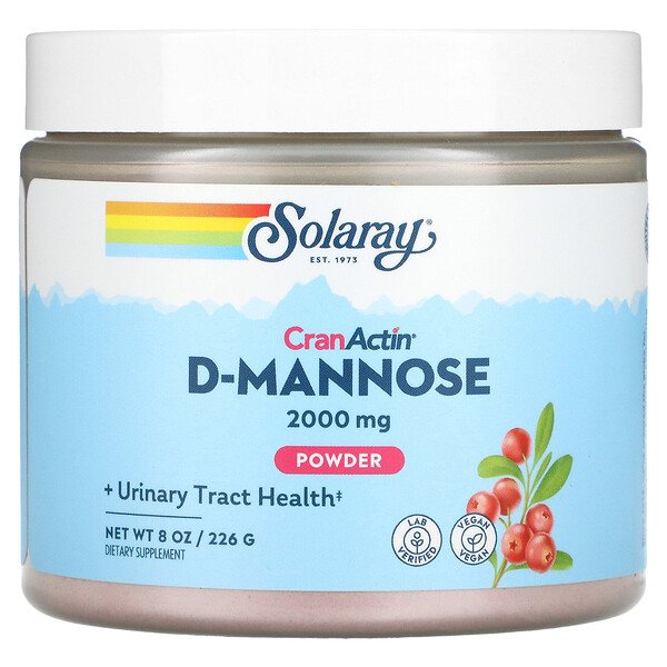 D-манноза с порошком CranActin, 2000 мг, 8 унций (226 г) Solaray