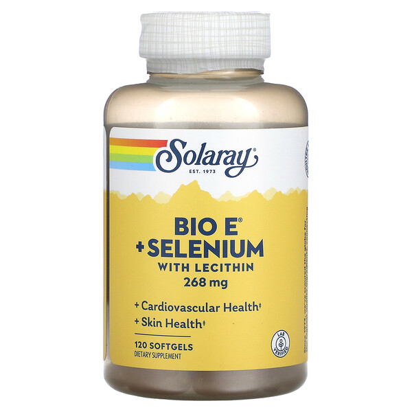 Bio E + Селен с Лецитином - 268 мг - 120 мягких капсул - Solaray Solaray