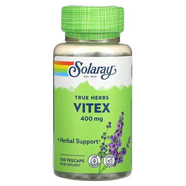 Витекс, 400 мг, 100 растительных капсул Solaray