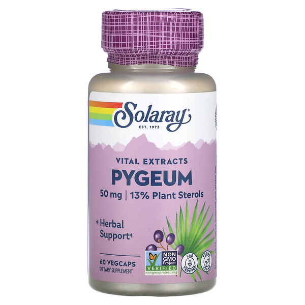 Пигеум - 50 мг - 60 растительных капсул - Solaray Solaray