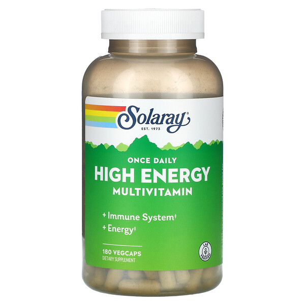 Мультивитамин Высокая Энергия без Железа - 180 ВегКапсул - Solaray Solaray