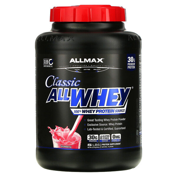 AllWhey Classic, 100% Сывороточный Протеин, Клубника - 2.27 кг - ALLMAX ALLMAX