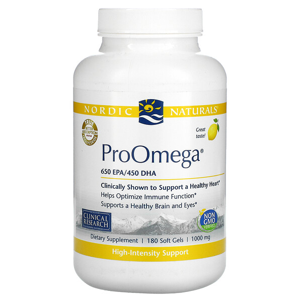 ProOmega, Лимон - 1000 мг - 180 желатиновых капсул - Nordic Naturals Nordic Naturals