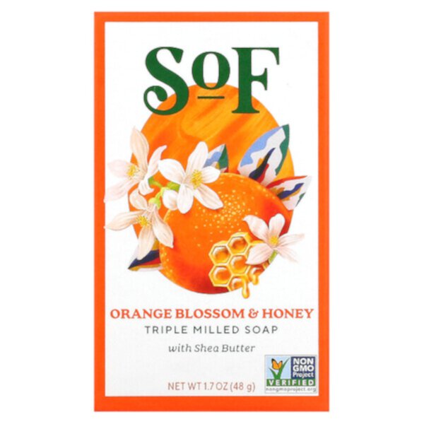 Мыло French Milled Bar Soap с органическим маслом ши, медом из цветков апельсина, 1,5 унции (42,5 г) SoF