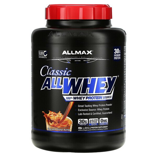 Classic AllWhey, 100% Сывороточный Протеин, Шоколад-Арахисовое Масло, 2.27 кг - ALLMAX ALLMAX