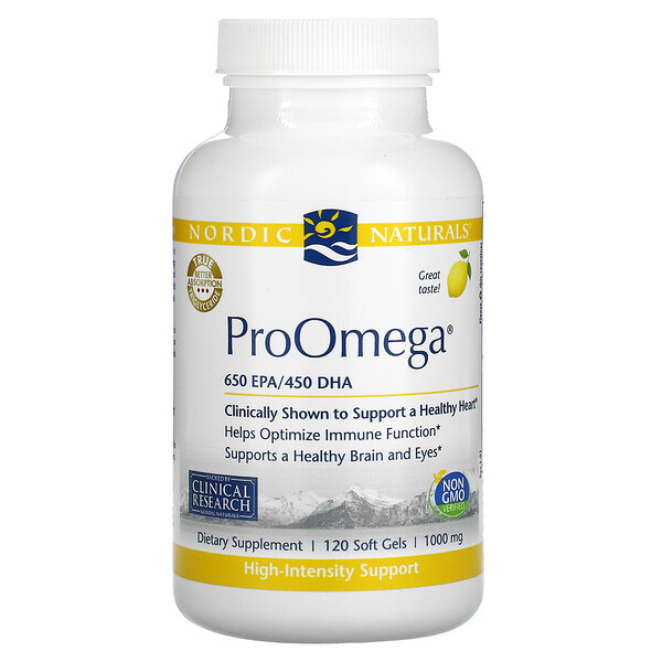 ProOmega, Лимон, 1000 мг, 120 мягких желатиновых капсул Nordic Naturals