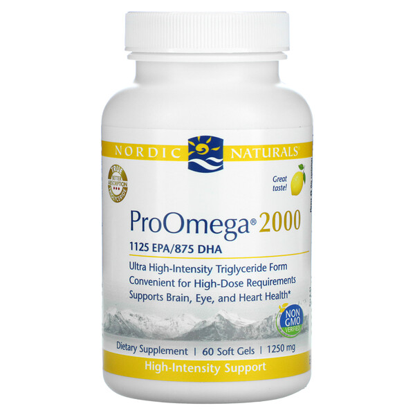 ProOmega 2000, Лимон, 1250 мг, 60 мягких капсул - Nordic Naturals Nordic Naturals