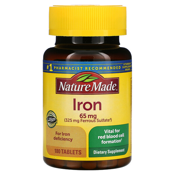 Железо - 65 мг - 180 таблеток - Nature Made Nature Made