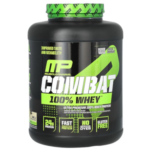 Combat 100% Whey Protein, ваниль, 5 фунтов (2240 г) MusclePharm