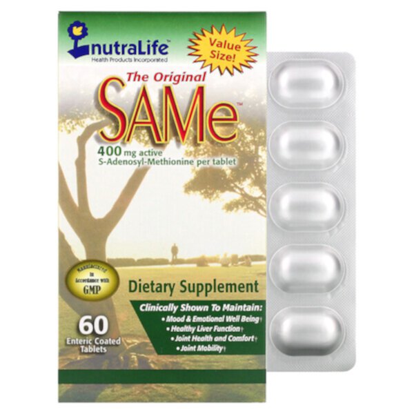 The Original SAMe, 400 мг, 60 капсул, покрытых кишечнорастворимой оболочкой NutraLife