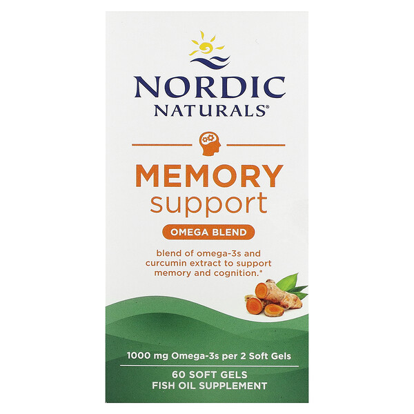 Поддержка памяти, Омега-комплекс - 1000 мг - 60 мягких капсул - Nordic Naturals Nordic Naturals