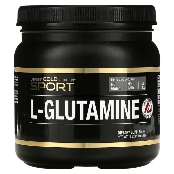Порошок L-глютамина, AjiPure, без глютена, 16 унций (454 г) California Gold Nutrition