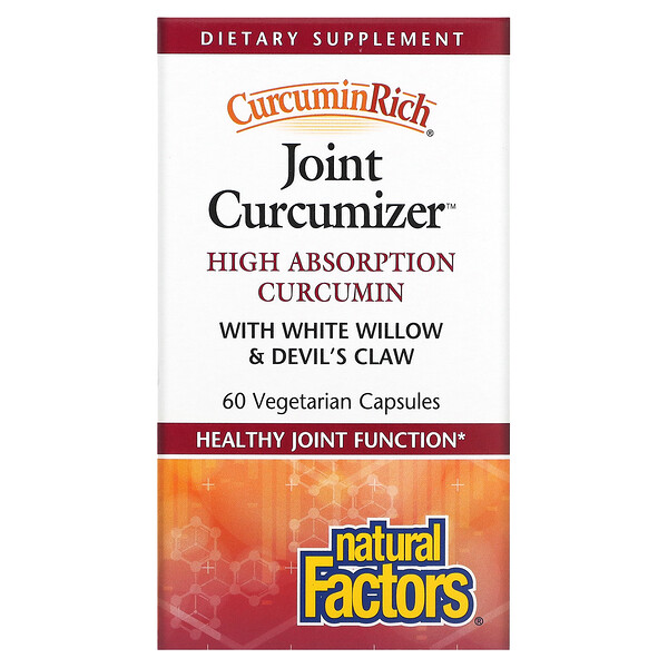 CurcuminRich, Уход за суставами - 60 растительных капсул - Natural Factors Natural Factors