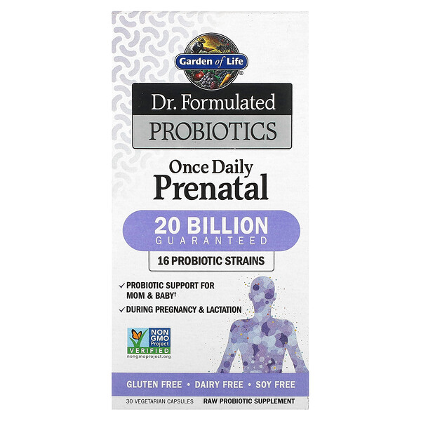 Dr. Formulated Probiotics, Once Daily Prenatal, 30 Vegetarian Capsules (Вегетарианские капсулы) Garden of Life