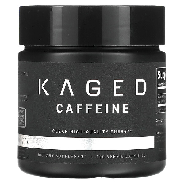 PurCaf Caffeine, 100 растительных капсул Kaged