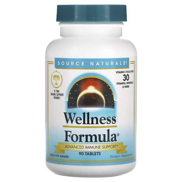 Wellness Formula, Повышенная поддержка иммунитета - 90 таблеток - Source Naturals Source Naturals