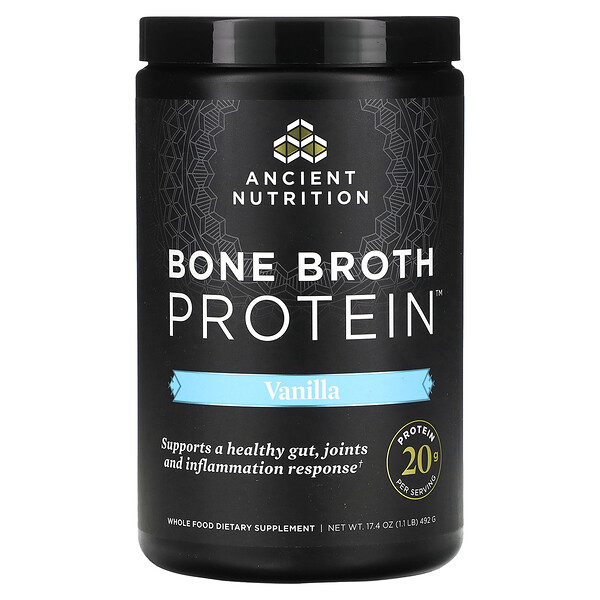 Bone Broth Protein, Vanilla, 17.4 oz (Унции) (492 g) Ancient Nutrition