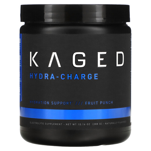 Hydra-Charge, Электролитный порошок премиум-класса, фруктовый пунш, 10,16 унций (288 г) Kaged Muscle