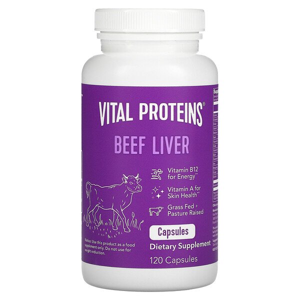 Beef Liver, 120 Capsules (Капсулы) VITAL PROTEINS