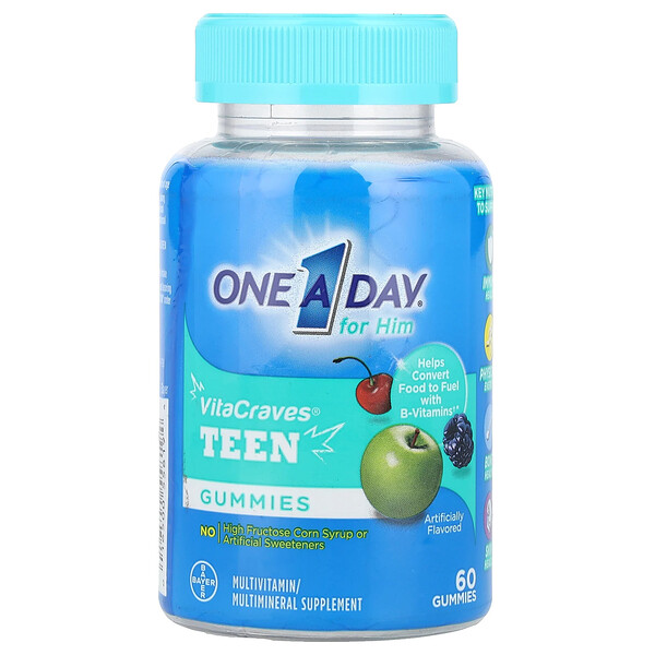 For Him, VitaCraves®, Teen Multivitamin, 60 Gummies (Жевательные конфеты) One-A-Day