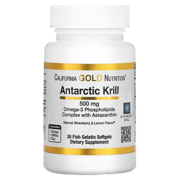 Масло антарктического криля, 500 мг, 30 мягких таблеток California Gold Nutrition