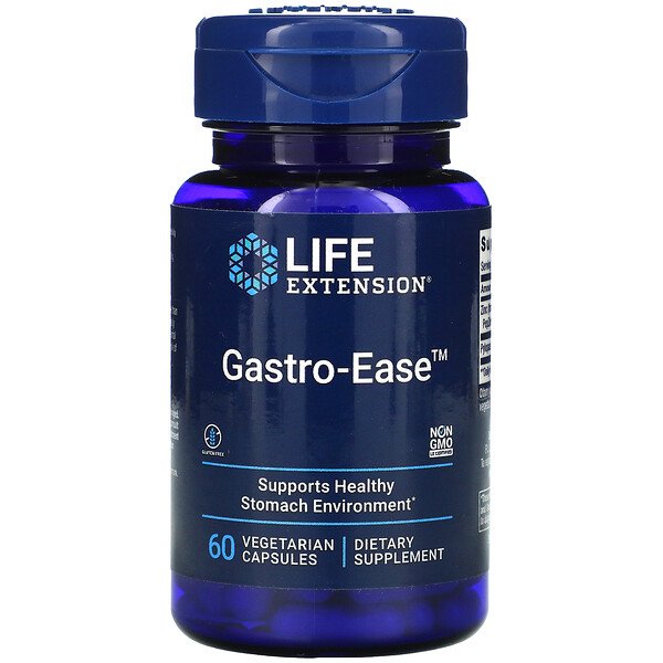 Gastro-Ease, 60 вегетарианских капсул Life Extension