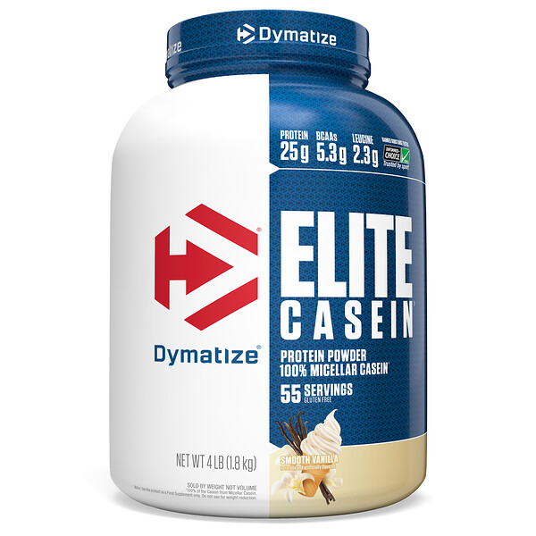 Elite Casein, Smooth Vanilla, 4 фунта (1,8 кг) Dymatize Nutrition