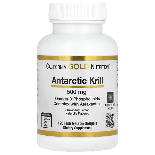 Крилловое масло, Антарктика - 500 мг - 120 мягких капсул с рыбьим желатином - California Gold Nutrition California Gold Nutrition