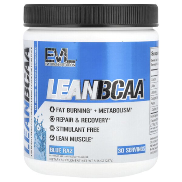 Lean BCAA, Blue Raz, 8.36 oz (Унции) (237 g) EVLution Nutrition