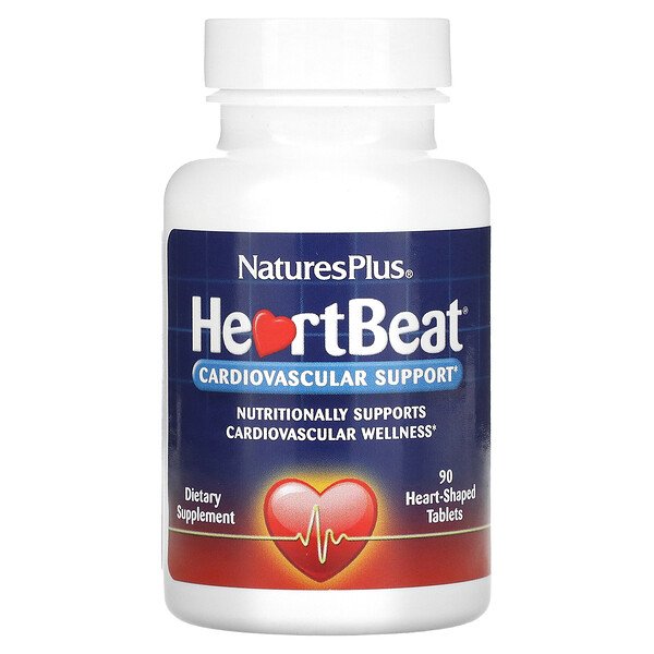 HeartBeat, Поддержка сердечно-сосудистой системы, 90 таблеток в форме сердца NaturesPlus