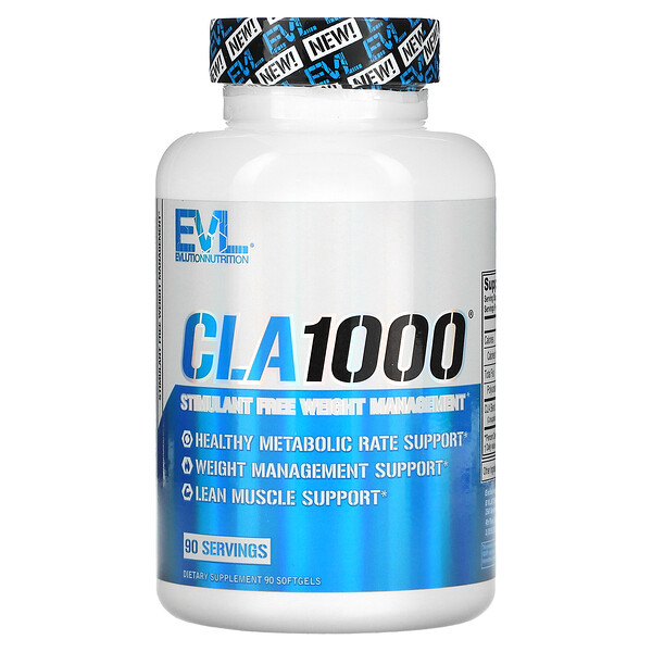 CLA1000, Стимулятор для контроля веса, 90 мягких желатиновых капсул EVLution Nutrition