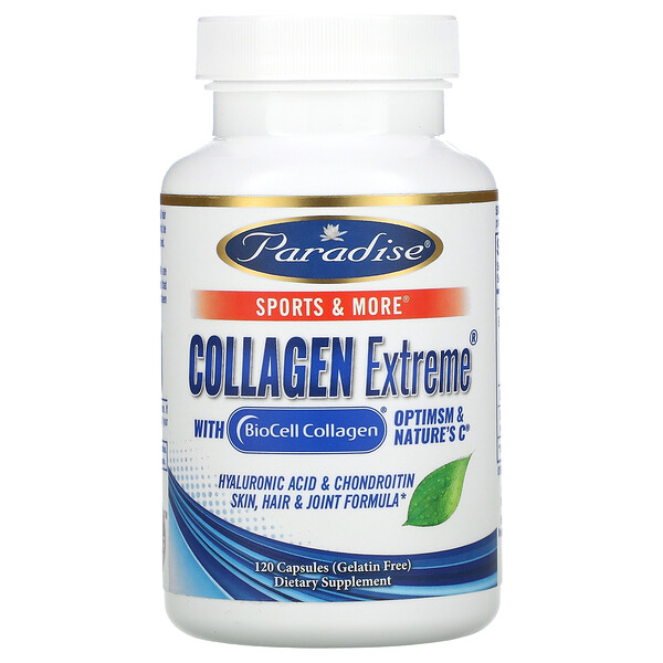 Collagen Extreme с коллагеном BioCell, OptiMSM и Nature's C, 120 капсул Paradise Herbs