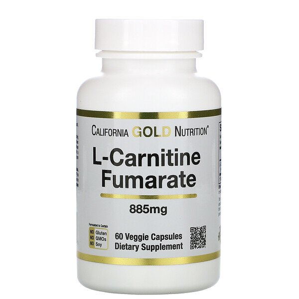 L-карнитин фумарат, 885 мг, 60 растительных капсул California Gold Nutrition
