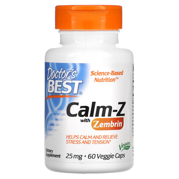 Calm-Z с зембрином, 25 мг, 60 вегетарианских капсул Doctor's Best