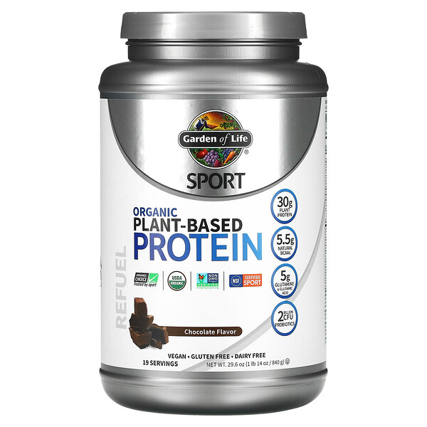 Спортивный органический растительный белок, Шоколад - 840 г - Garden of Life Garden of Life