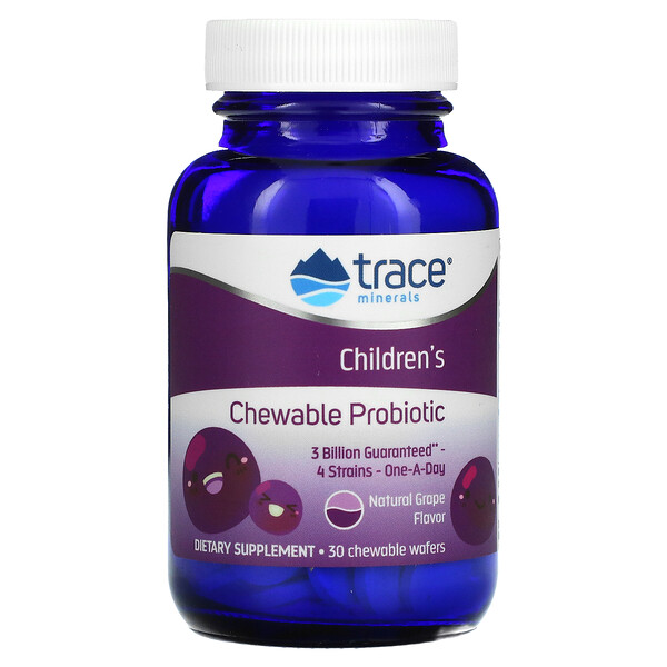 Детский жевательный пробиотик, Concord Grape, 30 жевательных таблеток Trace Minerals Research