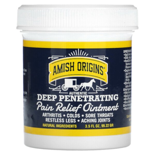Deep Penetrating, Обезболивающая мазь, 3,5 жидких унции (99,22 г) Amish Origins