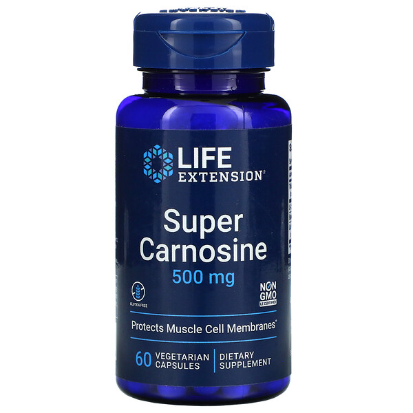 Суперкарнозин, 500 мг, 60 вегетарианских капсул Life Extension