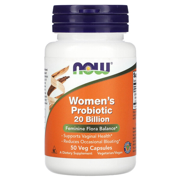 Женский пробиотик, 20 миллиардов, 50 растительных капсул NOW Foods