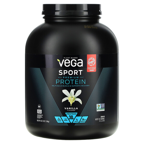 Sport Protein, ванильный, 4 фунта 1,8 унции (1,86 кг) Vega