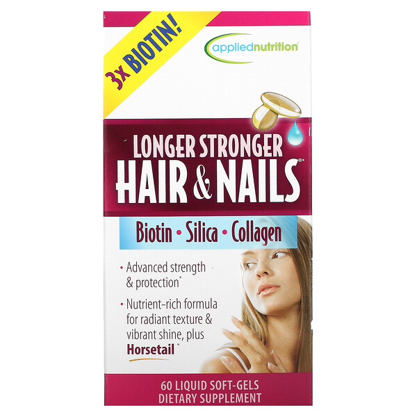 Longer Stronger Hair & Nails, 60 мягких капсул с жидкостью Applied Nutrition