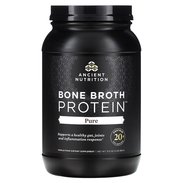 Bone Broth Protein, Pure, 2 lb (Фунты) (892 g) Ancient Nutrition