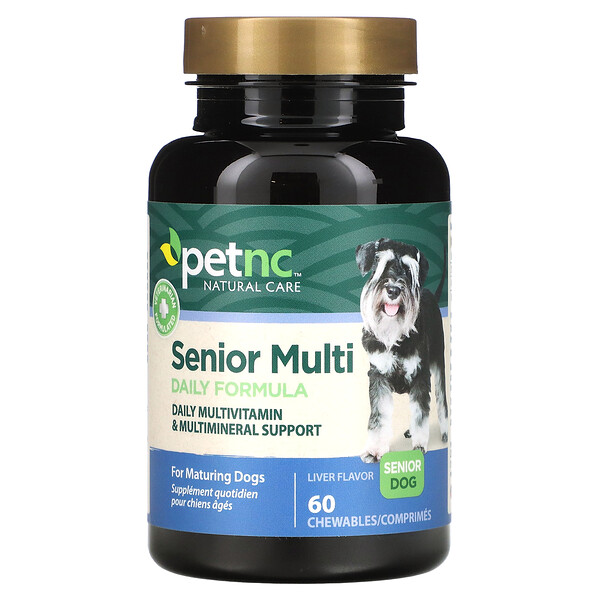 Senior Multi Daily Formula, Пожилая собака, печень, 60 жевательных таблеток Petnc NATURAL CARE