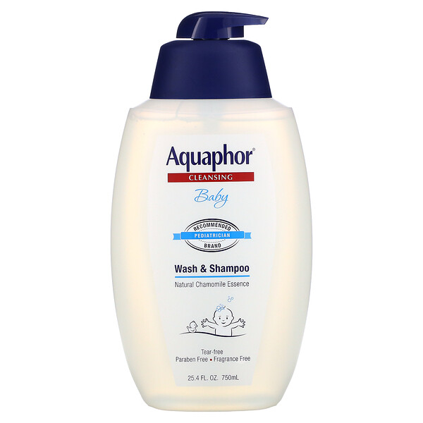Baby, Средство для мытья и шампунь, без запаха, 25,4 жидких унций (750 мл) Aquaphor