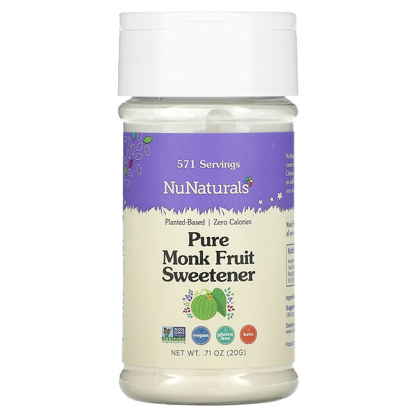 Подсластитель Pure Monk Fruit, 0,71 унции (20 г) NuNaturals