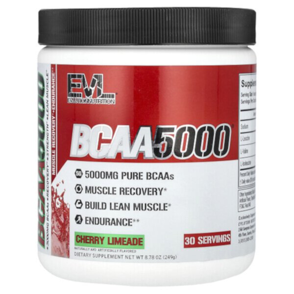 BCAA5000, Вишневый лайм, 8,78 унции (249 г) EVLution Nutrition