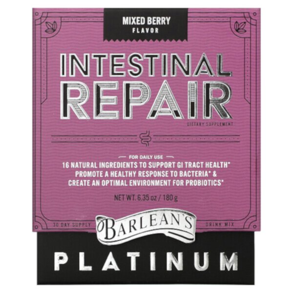Platinum Intestinal Repair, ягодный вкус, 6,35 унций (180 г) Barlean's