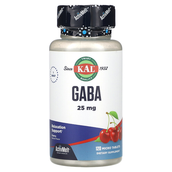 GABA, Вишня, 25 мг, 120 микротаблеток - KAL KAL