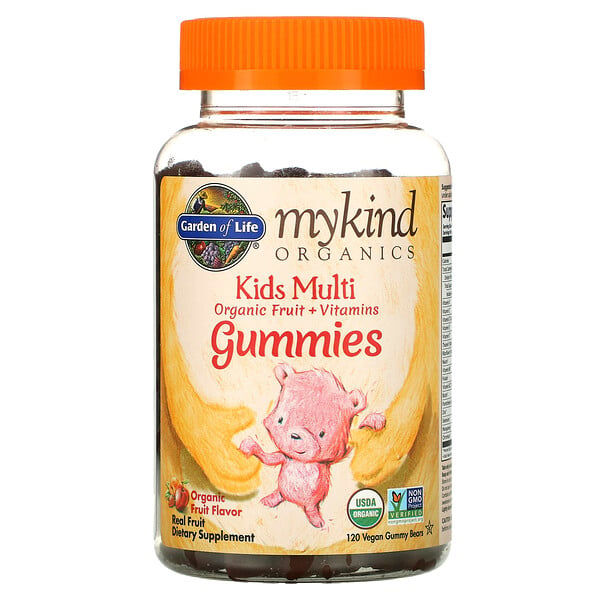 MyKind Organics, Kids Multi, Organic Fruit Flavor, 120 Vegan Gummy Bears Garden of Life