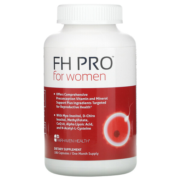 FH Pro for Women, Добавка для повышения фертильности клинического класса, 180 капсул Fairhaven Health